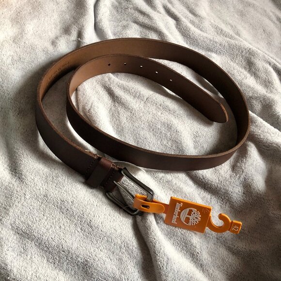 [Men Size 42] NWT Timberland Men Genuine Leather Classic Jean Belt Brown B75453 - Picture 1 of 6